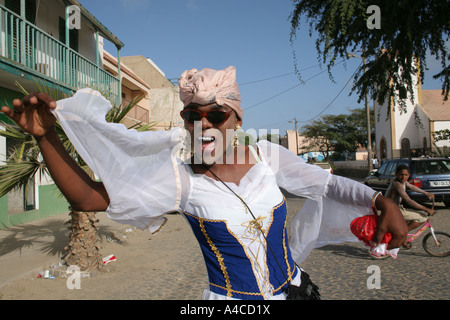 Dancer,carnival Santa Maria Sal Cape Verde Stock Photo