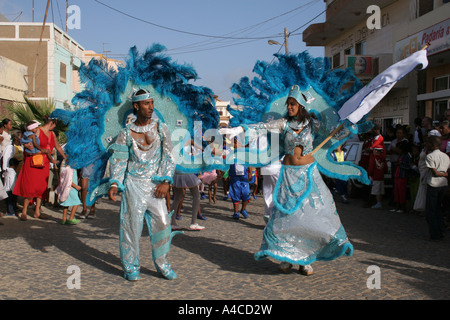 Dancers,carnival Santa Maria Sal Cape Verde Stock Photo