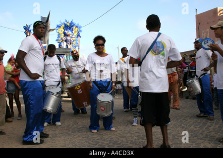 Drumers carnival Santa Maria Sal Cape Verde Stock Photo