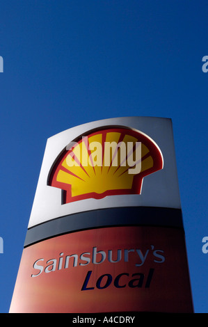 a generic shell fuel sign at London petrol station Stock Photo