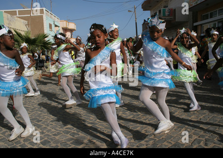 Dancers at the carnival Santa Maria Sal Cape Verde Stock Photo