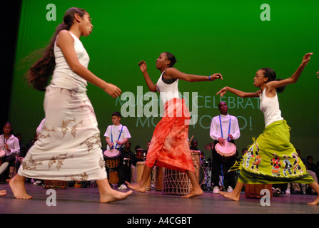 Teens perform African Dance, New Haven, Connecticut 2007 Stock Photo