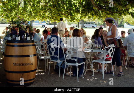 Wine tasting at Boschendal Estate. Western Cape South Africa RSA Stock Photo