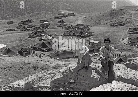 July 1987 Iraq Turkey border Kurdish men on a visit to relatives at a summer high pasture camp Photo by Richard Wayman Stock Photo