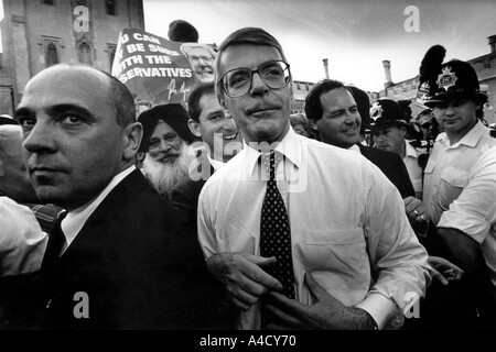 The Tory leader and prime minister John Major, during the 1997 election campaign Stock Photo