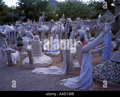 The Owl House in Nieu Bethesda a Karoo town near Graaff Reinet, South Africa. Glass and cement figures Stock Photo