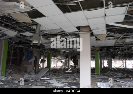 Destroyed office building Buncefield Oil Depot Fire aftermath Hemel Hempstead Hertfordshire Stock Photo