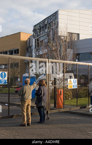 Destroyed Office building Buncefield Oil Depot Fire aftermath Hemel Hempstead Hertfordshire Stock Photo