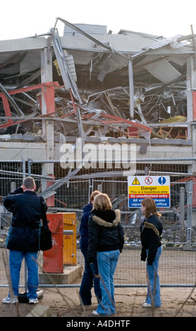 Destroyed Office Building - Buncefield Oil Depot Fire aftermath - Hemel Hempstead - Hertfordshire Stock Photo