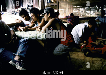 Abanteros at a restaurant in Mount Diwata, Mindanao, The Philippines Stock Photo