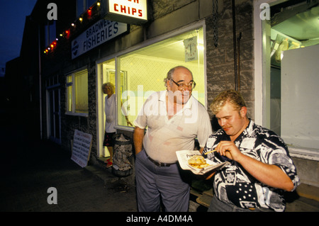 The fish and chip shop, Wakes Queen Festival, Bradwell village, Derbyshire Stock Photo