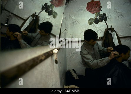A barber's shop in the jewish ghetto, Damascus, Syria Stock Photo