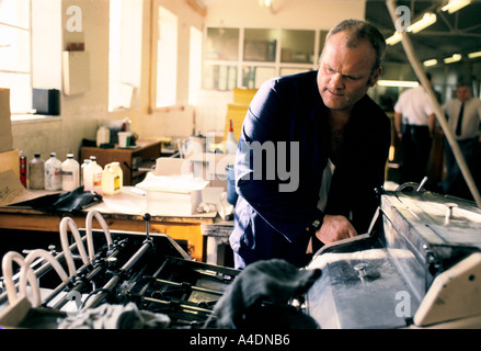 An inmate working in a workshop, Leyhill open prison Stock Photo