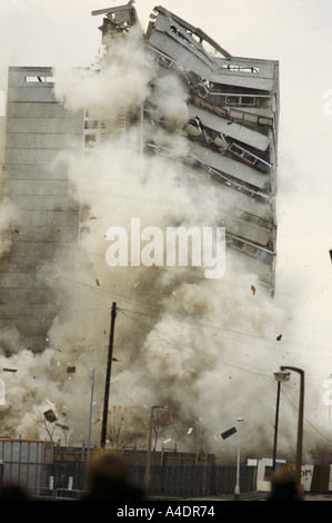 Demolition of a tower block, Newham, London Stock Photo