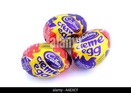 Chocolate easter eggs still life on a white background Stock Photo