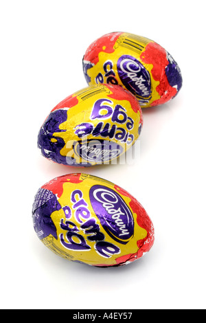 Chocolate easter eggs still life on a white background Stock Photo