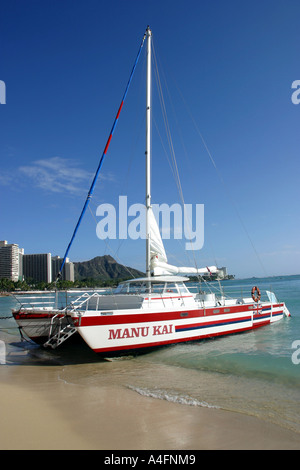 Catamaran Waikiki Beach Honolulu Oahu Hawaii USA