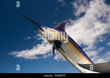 Malaysia Borneo Sabah Kota Kinabalu swordfish monument city symbol Stock Photo