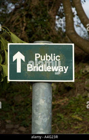 a public bridleway sign in cornwall,england Stock Photo