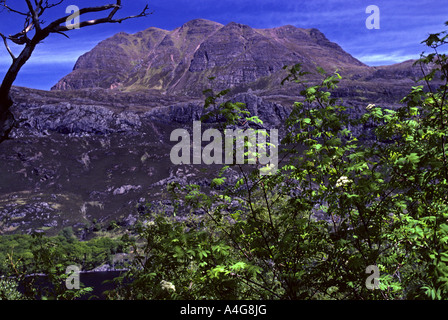 Slioch from Loch Maree. Letterewe, Scotland, U.K., Europe. Stock Photo