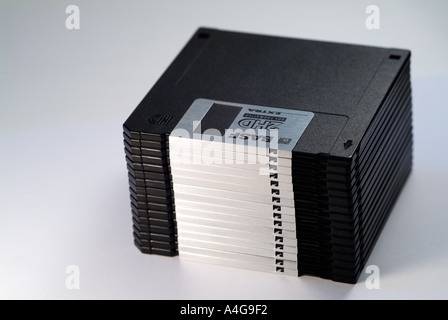 Computer Floppy Disks in a Stack Stock Photo