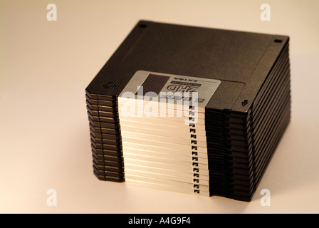 Computer Floppy Disks in a Stack Stock Photo