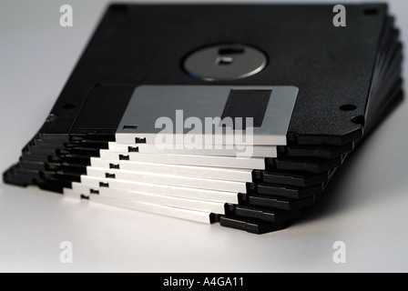 Computer Floppy Disks in a Stack Stock Photo
