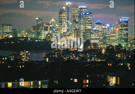 Sydney city at night Australia Stock Photo