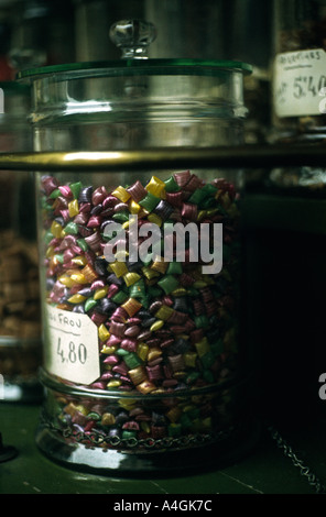 France Paris sweet jar in Latin Quarter sweetshop Stock Photo