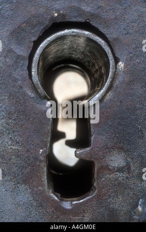 Keyhole in Door Stock Photo