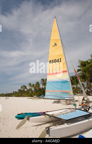 Malaysia Kedah Langkawi Pantai Cenang sailing boat on the beach Stock Photo