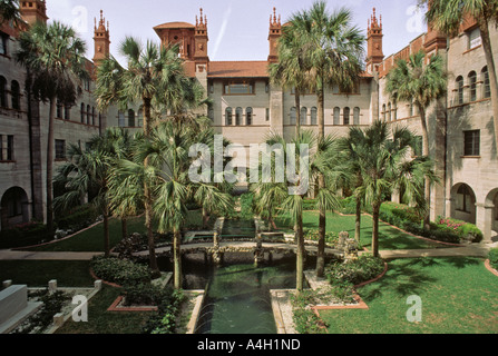 View of the interior courtyard of the Lightner Museum Building formerly the Hotel Alcazar in St Augustine Florida USA Stock Photo