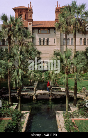 View of the interior courtyard of the Lightner Museum Building formerly the Hotel Alcazar in St Augustine Florida USA Stock Photo