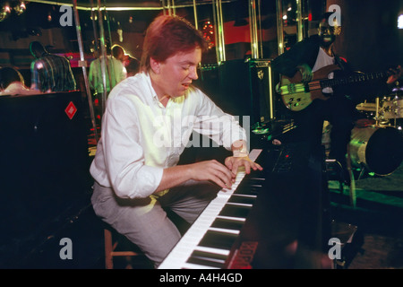 Jazz pianist performing at a club in Florida USA Stock Photo