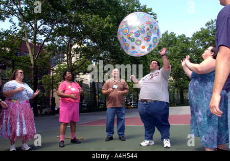 Members of the National Association to Advance Fat Acceptance NAAFA hold a rally in St Vartan s Park  Stock Photo