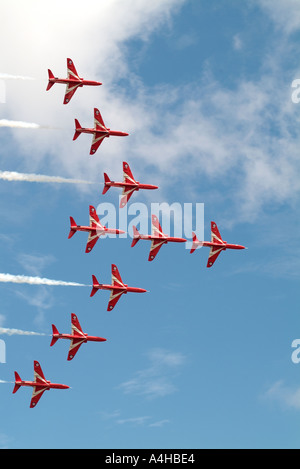 The Red Arrows Display Team in Formation at the IAT 2004 Stock Photo