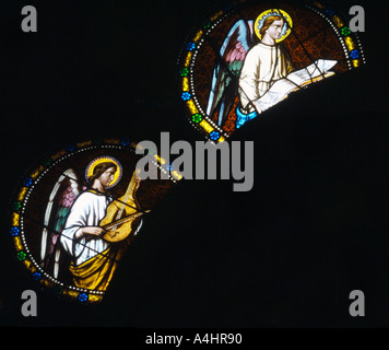 France Abbaye de St Michel de Frigolet Stained Glass Windows Cistercian Monks Who Lived Here Lived Under the Simplistic Rule Stock Photo