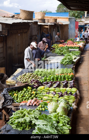 Fruit and vegetable stall in the market at Lilongwe Malawi Africa Stock Photo