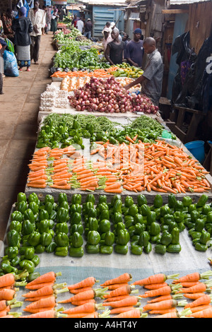 Vegetable stall in the market at Lilongwe Malawi Africa Stock Photo