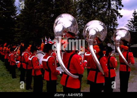 An Australian Marching Band performing in Banff in Banff National Park Alberta Canada Stock Photo