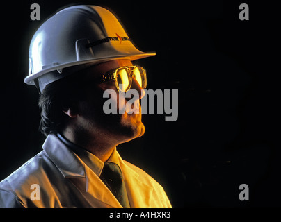 Portrait of industrial engineer wearing hardhat Stock Photo