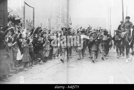 Lille being liberated by the British, France, 17 October 1918. Artist: Unknown Stock Photo