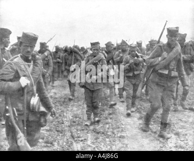 World War 1. Serbian infantry man with his winter uniform supplemented ...