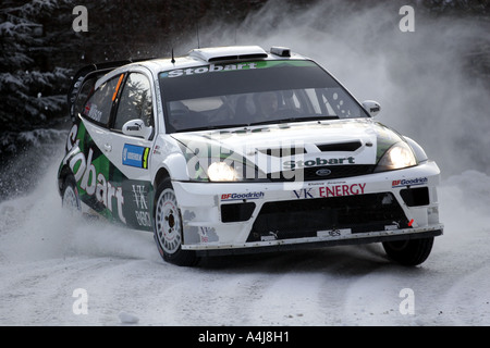 Ford Focus WRC, driven by Mathew Wilson during the Uddeholm Rally Sweden 2006 Stock Photo