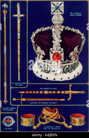 Crown Jewels of the United Kingdom, 1937. Artist: Unknown Stock Photo