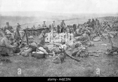 French troops at rest, Verdun, France, 1916. Artist: Unknown Stock Photo