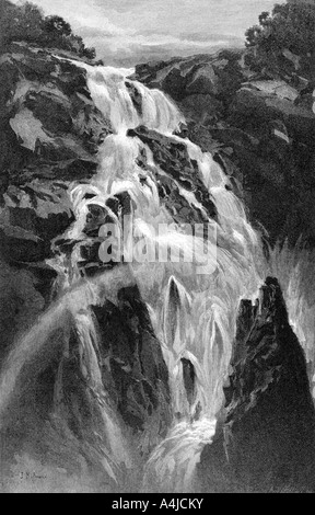 The Barron Falls near Cairns, Queensland, Australia, 1886.Artist: JR Ashton Stock Photo