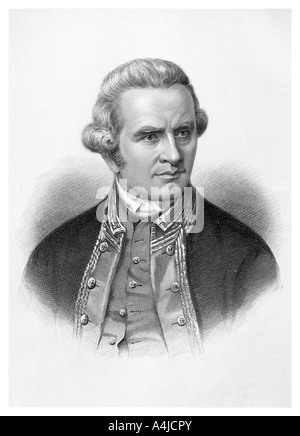 Captain James Cook, English explorer, navigator and cartographer, (1886). Artist: Unknown Stock Photo
