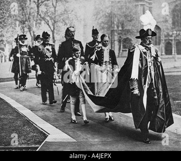 King George V in his robes as sovereign of the Order of Bath, c1930s. Artist: Unknown Stock Photo