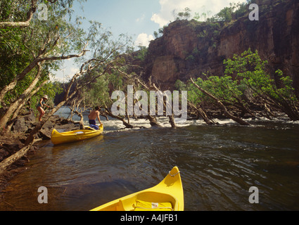 Katherine Gorge Northern Territory Australia canoes at rapids Stock Photo
